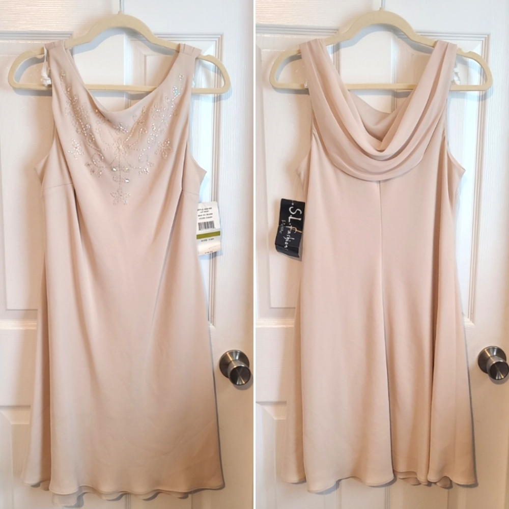 🆕️🪩 vintage • beaded drape back dress